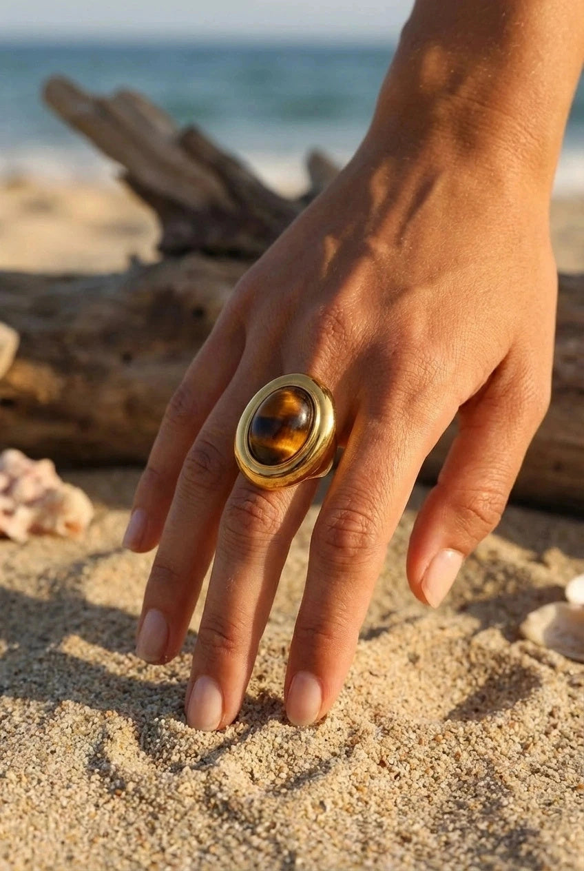 Bague Perle - Brun